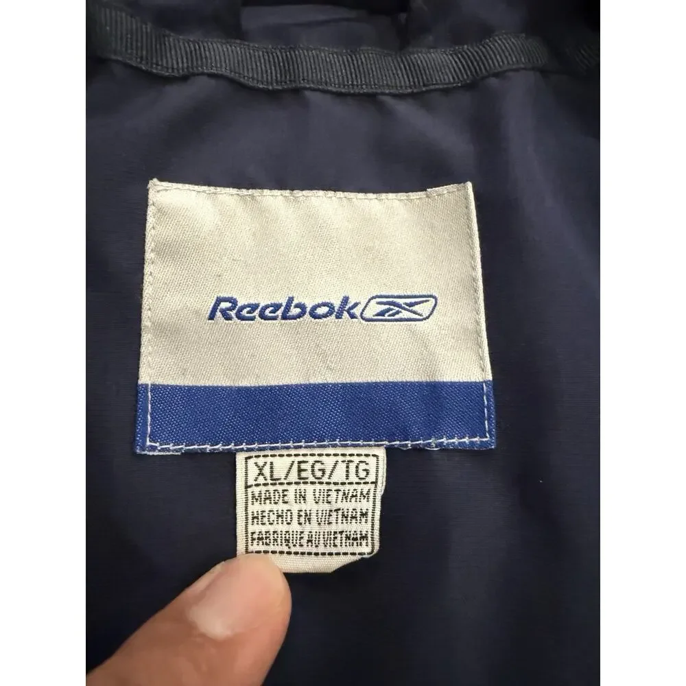 Vintage Reebok CCM Mens Blue Full Zip Hockey Warmup Windbreaker Jacket Size XL